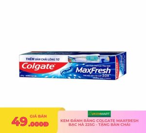 Kem đánh răng colgate maxfresh bạc hà 225g - tặng bàn chải