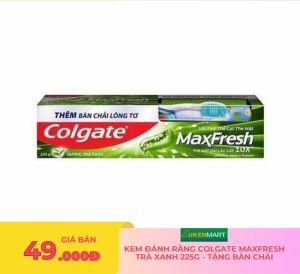 Kem đánh răng colgate maxfresh trà xanh 225g - tặng bàn chải