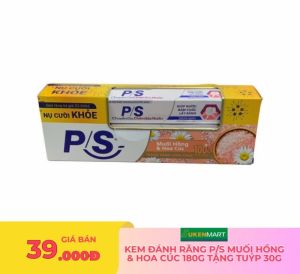 kem đánh răng p/s muối hồng & hoa cúc 180g tặng tuýp 30g