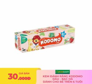 kem đánh răng kodomo dâu - bạc hà dành cho bé trên 6 tuổi