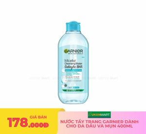 nước tẩy trang garnier dành cho da dầu và mụn 400ml