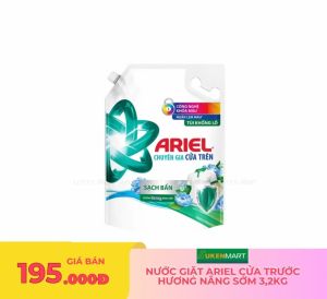 nước giặt ariel cửa trước hương nắng sớm 3,2kg