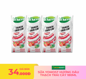 sữa yomost hương dâu thạch trái cây 180ml